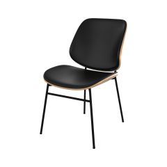 chaise vintage hector noir et bois clair