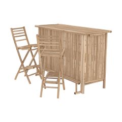 ensemble bar et chaise de bar lot de 2 vadella en bambou