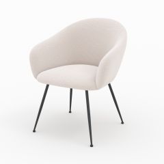 Fauteuil Socky en tissu blanc