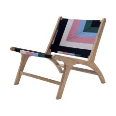 fauteuil confortable kilka en bois de teck multicolore