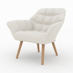 Fauteuil Simba en tissu bouclé blanc