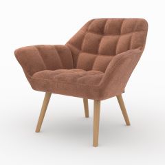 Fauteuil Simba en tissu rouge ancien