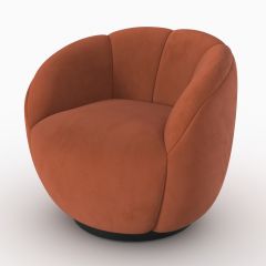 Fauteuil pivotant Ysé en velours rouge foncé
