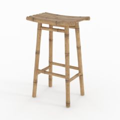 Tabouret de bar Vadella extérieur en bambou 74 cm
