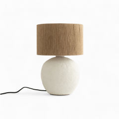 Lampe Nina en jute et papier blanc