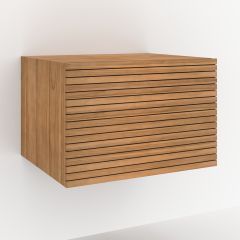 Meuble de salle de bain suspendu Raye en bois de teck 60 cm