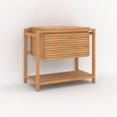 Meuble de salle de bain Lucette en bois de teck 90 cm