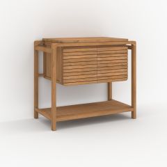 Meuble de salle de bain Lucette en bois de teck 90 cm
