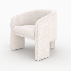 Fauteuil Nelia en tissu texturé crème