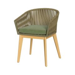 olive chaise de jardin tissu vert bois acacia