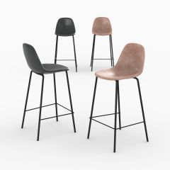 Pack 4 chaises pour îlot central Henrik taupe et gris/noir 65 cm