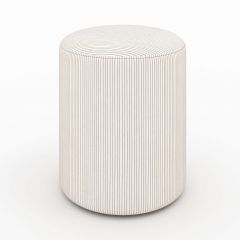 Pouf Lily rond en velours côtelé beige