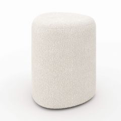 Pouf Emmy triangulaire en tissu bouclé beige