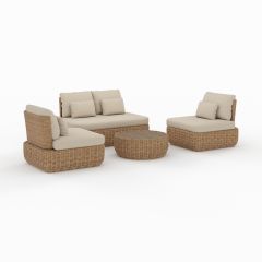 Salon de jardin Sky 4 personnes en rotin synthétique