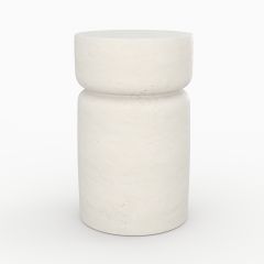 Table d'appoint ronde Tahiti en béton blanc