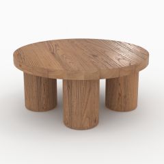 Table basse ronde Paula en bois d'orme D80 cm