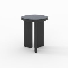 Table d'appoint Néa ronde en bois noir D40 cm