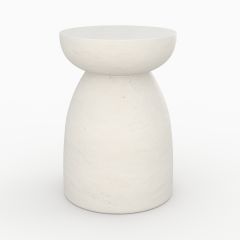 Table d'appoint ronde Capri en béton blanc