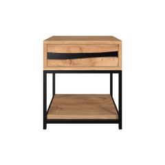 table de chevet en bois noir et bois clair alabama