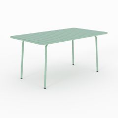 Table de jardin Yumi en métal vert clair 6 personnes