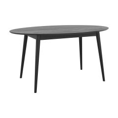 table ovale noire en bois 150 cm eddy