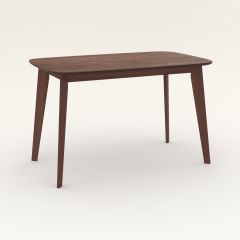 table rectangulaire bois fonce 120 cm oman fond beige