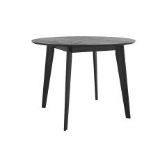 table ronde 100 cm en bois noir reno