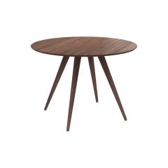 table ronde en bois fonce 105 cm liwa