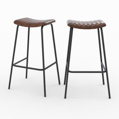 Taburete de bar Arsène 77 cm marrón (lote de 2)