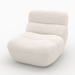 Fauteuil Teddy en tissu bouclé blanc