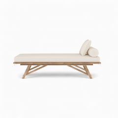 Banquette de jardin Vadella en bambou avec matelas