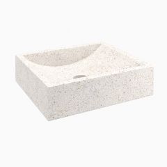 Vasque rectangulaire Lyséa en terrazzo blanc