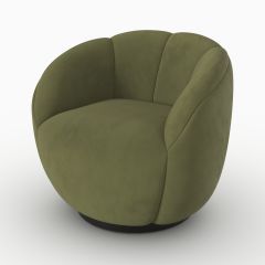 Fauteuil pivotant Ysé en velours vert