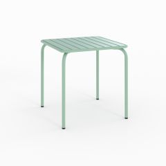 Table de jardin carrée Yumi en métal vert clair