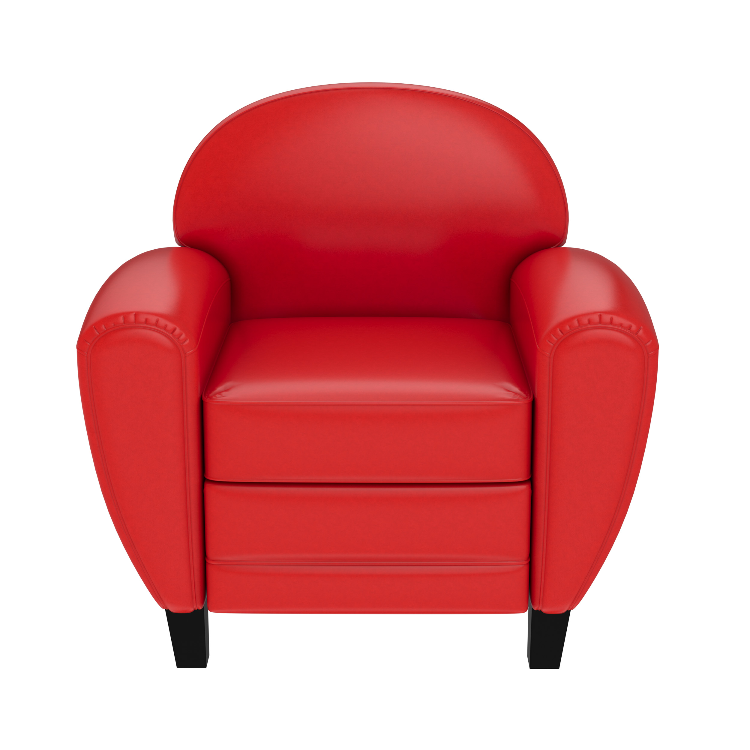 RENDEZ VOUS DECO Fauteuil en croute de cuir enduite - Club - Rouge