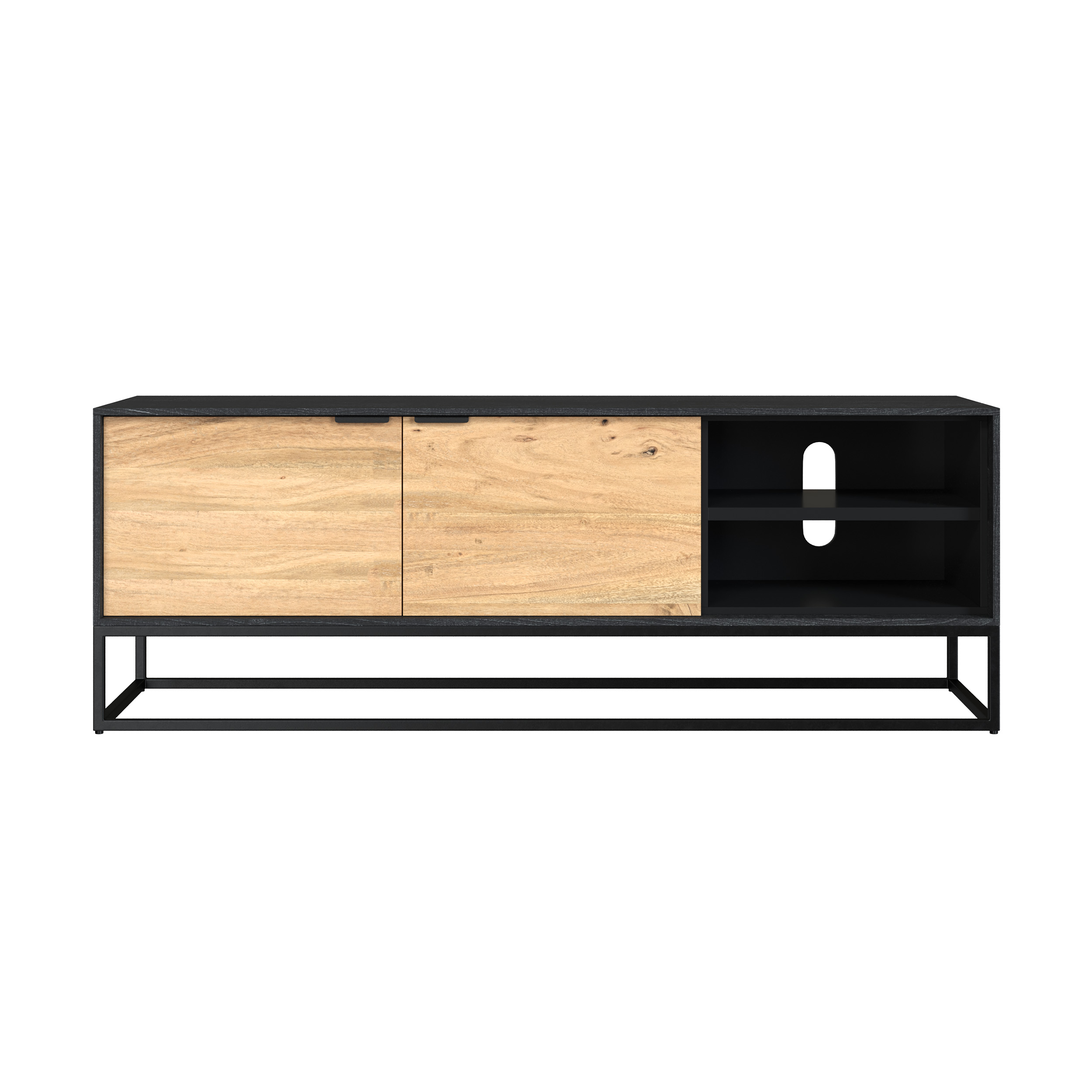 RENDEZ VOUS DECO Meuble TV en bois d'acaciaet pieds en m&eacute;tal 125 cm