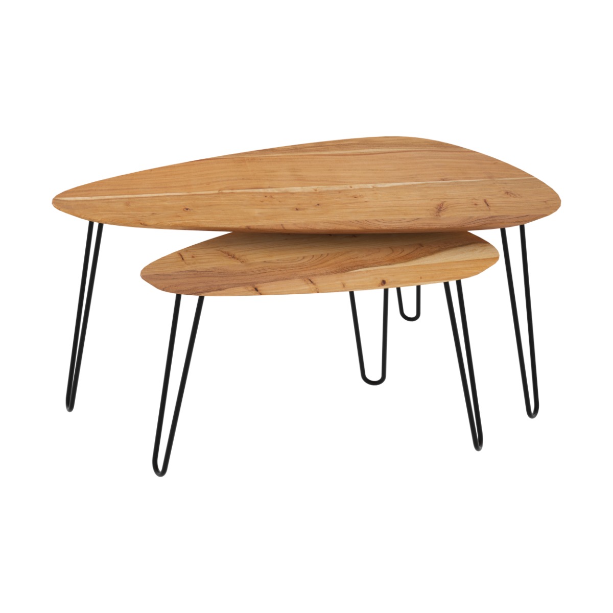Rendez Vous Deco Table basse gigogne Kiwi en bois (lot de 2)