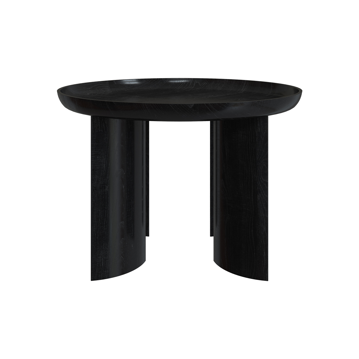 Table basse ronde noire en bois de manguier D60 cm
